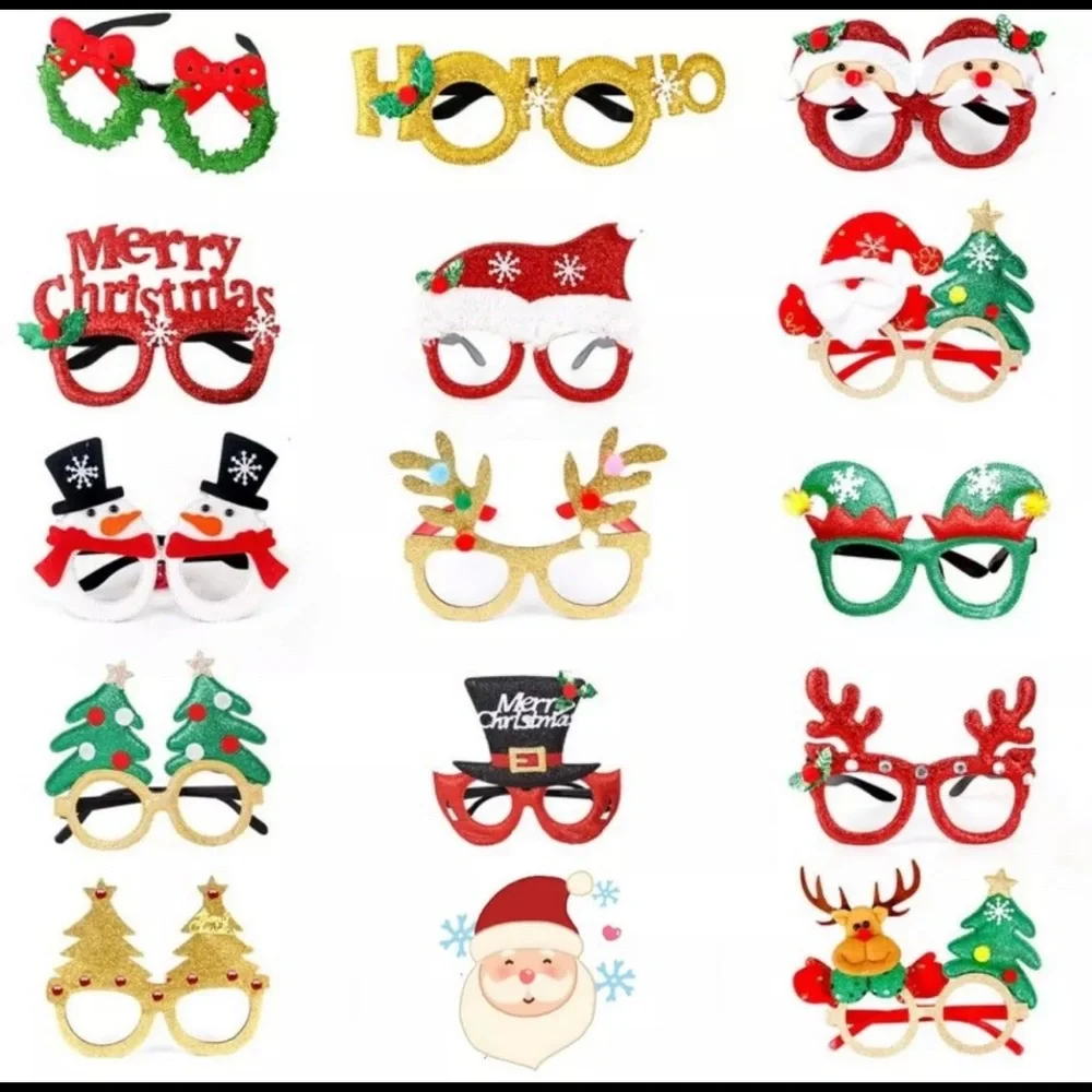 6Pcs Christmas Glasses Party Decoration Costume Eyeglasses Holiday PhotoBooth